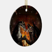 ドラゴンのクリスマスイブのオーナメント セラミックオーナメント (右)