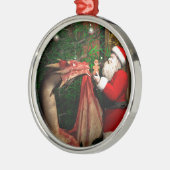 ドラゴンのクリスマス メタルオーナメント (左)