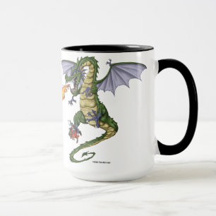 ドラゴンのコーヒー・マグおよびビールジョッキ マグカップ