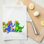 ドラゴンのコーラスライン キッチンタオル (四つ折り)