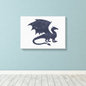 ドラゴンのシルエット – 背景色を選択 キャンバスプリント (インサイチュ (ウッドフロア))