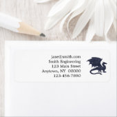 ドラゴンのシルエット – 背景色を選択 ラベル (インサイチュ)