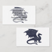 ドラゴンのシルエット-背景色を選択 名刺 (正面/裏面)