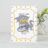 ドラゴンのシルエット-背景色を選択 招待状 (スタンド正面)