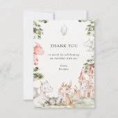 ドラゴンのテーマの誕生日パーティー サンキューカード (正面)