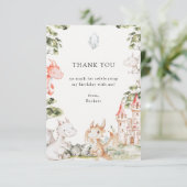 ドラゴンのテーマの誕生日パーティー サンキューカード (スタンド正面)