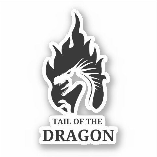 ドラゴンのテールディールギャップオートバイのロードトリップ シール (正面)