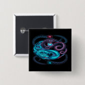 ドラゴンのデザインのpinbackボタン 缶バッジ (正面&裏面)