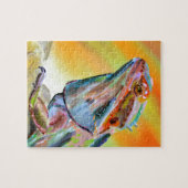 ドラゴンのデジタル色彩髭があるペンキ ジグソーパズル (横)