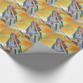 ドラゴンのデジタル色彩髭があるペンキ ラッピングペーパー (角)