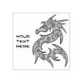 ドラゴンのドットのパターン – 右 ラバースタンプ (インプリント)