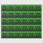 ドラゴンのドラゴンの黒および緑 ラッピングペーパー (フラット)