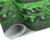 ドラゴンのドラゴンの黒および緑 ラッピングペーパー (ロールコーナー)