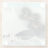 ドラゴンのフューリー海の戦い – 日本山富士 ガラスコースター (裏面)