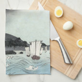 ドラゴンのフューリー海の戦い – 日本山富士 キッチンタオル (四つ折り)