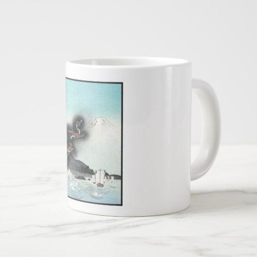 ドラゴンのフューリー海の戦い – 日本山富士 ジャンボコーヒーマグカップ (正面右)