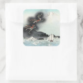 ドラゴンのフューリー海の戦い – 日本山富士 スクエアシール (バッグ)