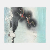 ドラゴンのフューリー海の戦い – 日本山富士 フリースブランケット (正面(横))