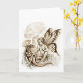 ドラゴンのブランクのファンタジーの芸術の挨拶状をくすぐって下さい カード (黄色い花)