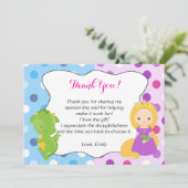 ドラゴンのプリンセスのサンキューカードの女の子の誕生日 サンキューカード (スタンド正面)