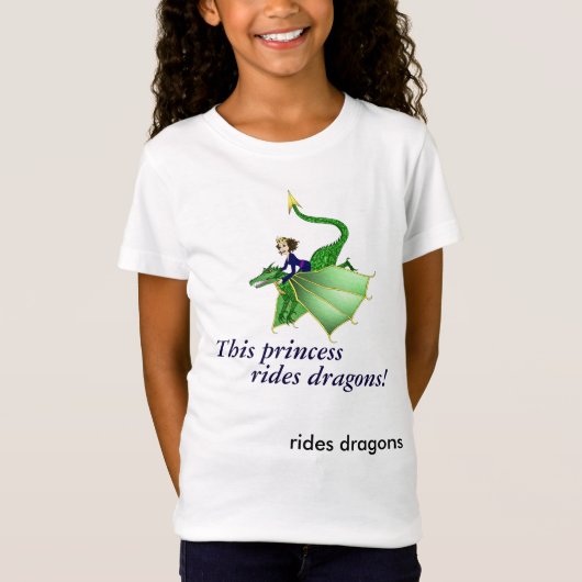 ドラゴンのプリンセスのワイシャツ、単語と、年齢5および Tシャツ (正面)