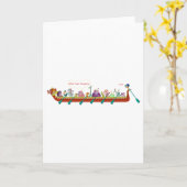 ドラゴンのボート-火のドラゴン カード (黄色い花)