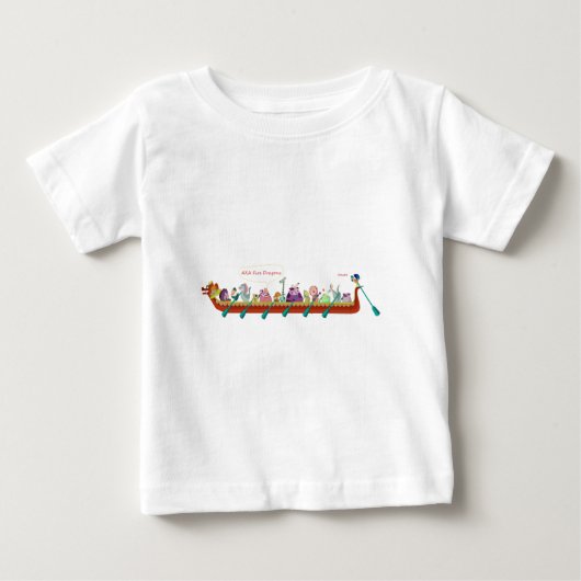 ドラゴンのボート-火のドラゴン ベビーTシャツ (正面)