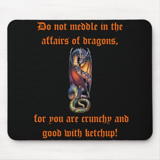 ドラゴンのマウスパッドの出来事で干渉しないで下さい マウスパッド (正面)