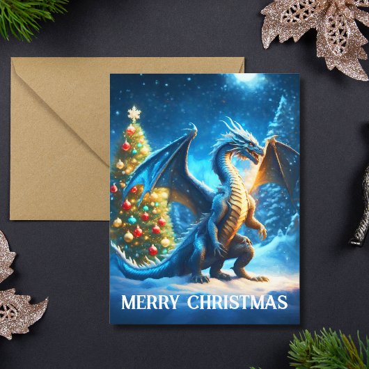 ドラゴンのメリークリスマス カード