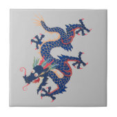ドラゴンの中国のなアジア蛇青く熱狂するなQing タイル (正面)