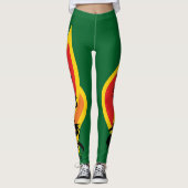 ドラゴンの剣の炎かわいい緑にスクリプトを追加 レギンス (正面)