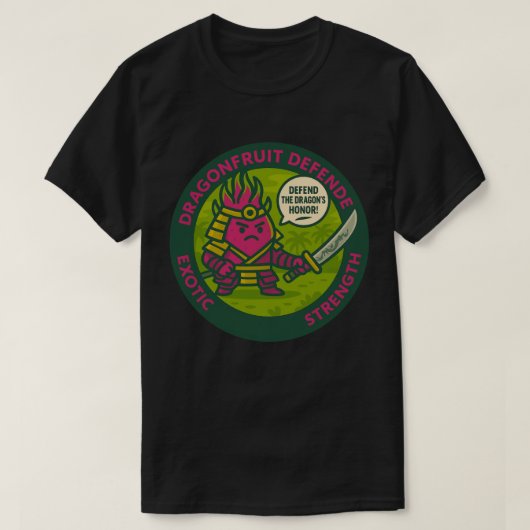 ドラゴンの名誉を守る 戦士 フルーツ Tシャツ (デザイン正面)