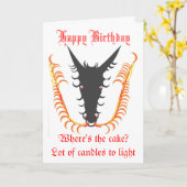 ドラゴンの呼吸の火のバースデー・カード カード (黄色い花)