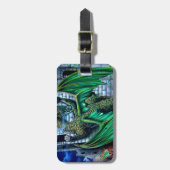 ドラゴンの城の元の火のドラゴンのオリジナルの芸術 ラゲッジタグ (正面縦)