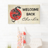 ドラゴンの太陽の黒く赤い白 + あなたのアイディア 横断幕 (インサイチュ)