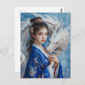 ドラゴンの女の子中国の〔占星術の〕十二宮図アート ポストカード (正面/裏面)