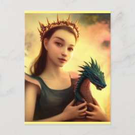 ドラゴンの姫と幼いドラゴン ポストカード