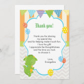 ドラゴンの子供の誕生日のサンキューカードのノート サンキューカード (正面/裏面)