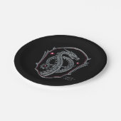 ドラゴンの家 |シルバードラゴンバッジ紙Pl ペーパープレート (アングル)