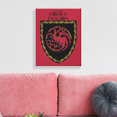 ドラゴンの家 |ハウスTargaryen Crest キャンバスプリント (インサイチュ (リビング))