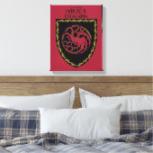 ドラゴンの家 |ハウスTargaryen Crest キャンバスプリント (インサイチュ (寝室))