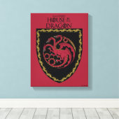 ドラゴンの家 |ハウスTargaryen Crest キャンバスプリント (インサイチュ (ウッドフロア))