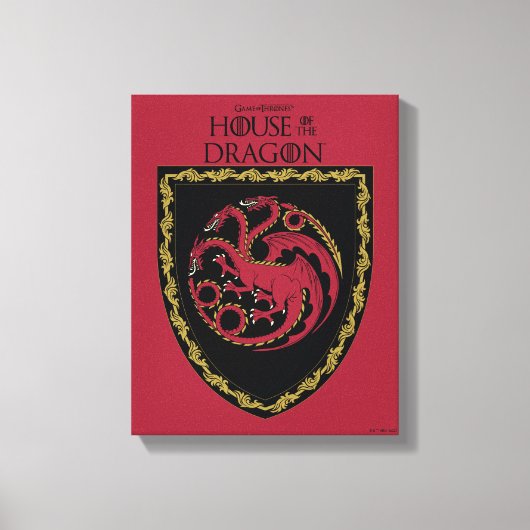 ドラゴンの家 |ハウスTargaryen Crest キャンバスプリント (正面)