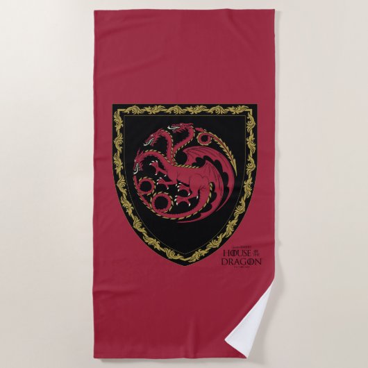 ドラゴンの家 |ハウスTargaryen Crest ビーチタオル (正面)