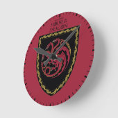 ドラゴンの家 |ハウスTargaryen Crest ラウンド壁時計 (傾斜)