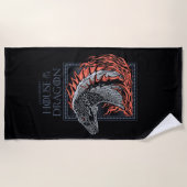 ドラゴンの家 炎のドラゴンプロフィール ビーチタオル (正面)