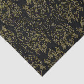 ドラゴンの家 |金ゴールドの水切り竜の模様 薄葉紙 (詳細)