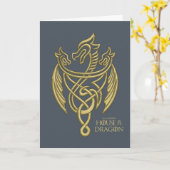 ドラゴンの家 | Golden Filigree Dragon Crest カード (黄色い花)
