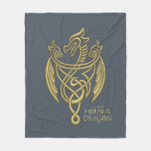ドラゴンの家 | Golden Filigree Dragon Crest フリースブランケット (正面)