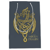 ドラゴンの家 | Golden Filigree Dragon Crest ミディアムペーパーバッグ (正面)